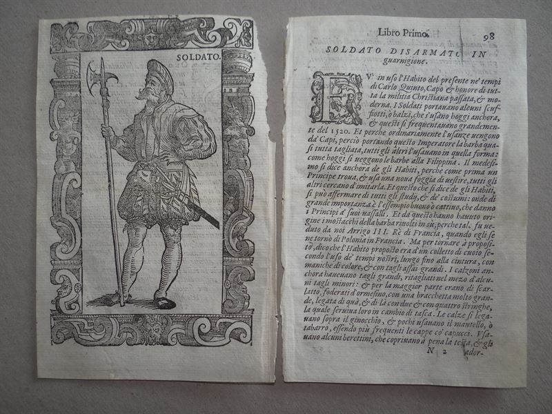 Xilografía de un soldado del emperador Carlos I de España, 1590. Vecellio