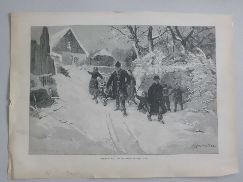 Familia cruzando un bosque en invierno, 1896