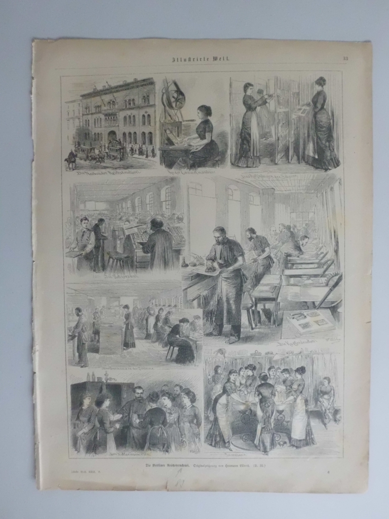 Trabajos de edición de un periódico, 1883