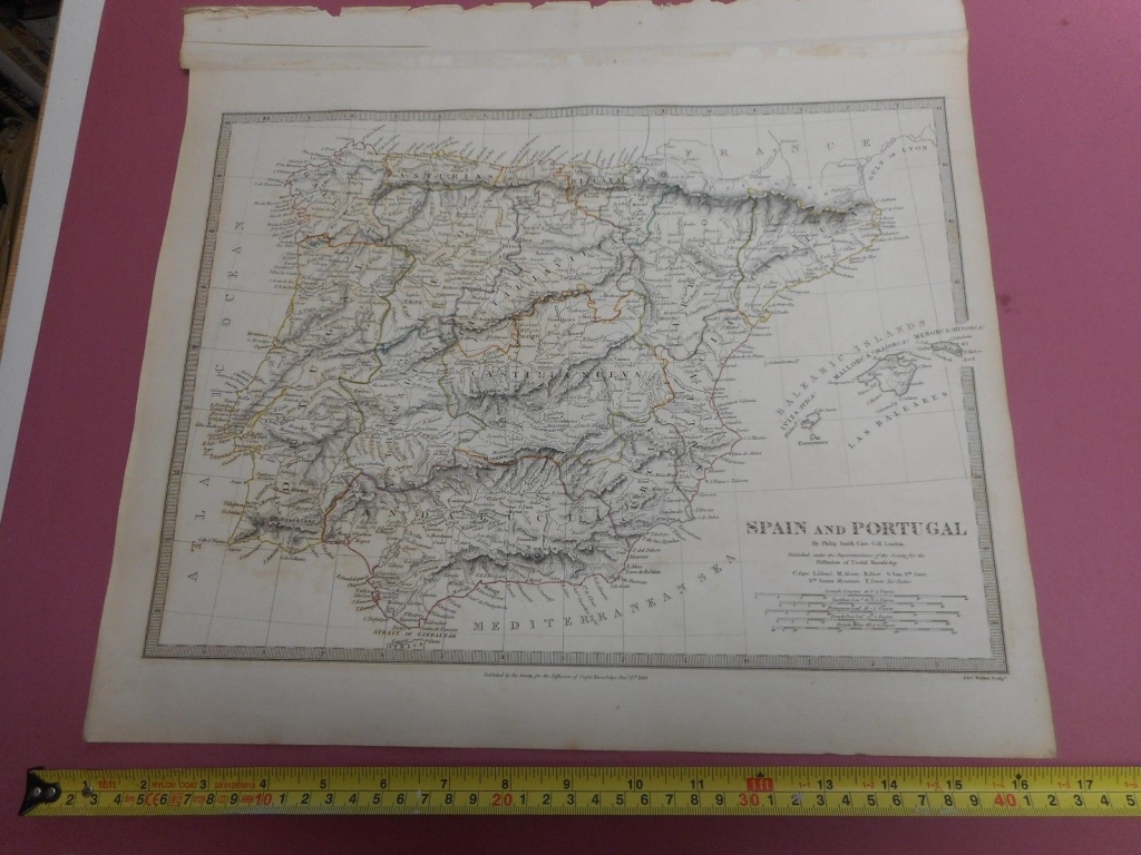 Mapa de Españay Portugal, 1842. Sduk
