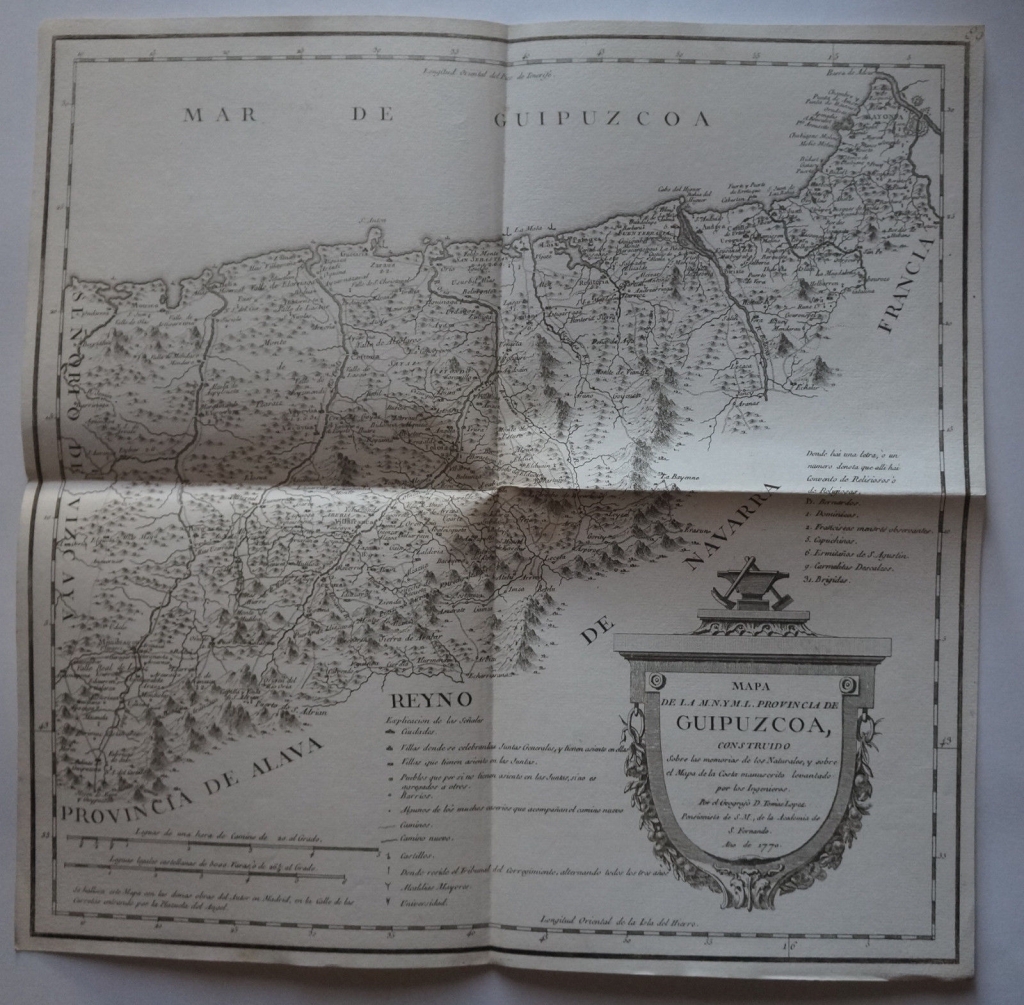 Mapa de Guipuzcoa (España), 1770. Tomás López