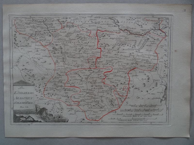 Mapa del sur de Aragón  (España), 1795. Reilly