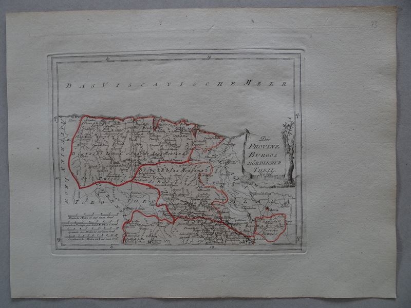 Mapa de las antiguas provincias de Santander y de Burgos (España), 1795. Reilly