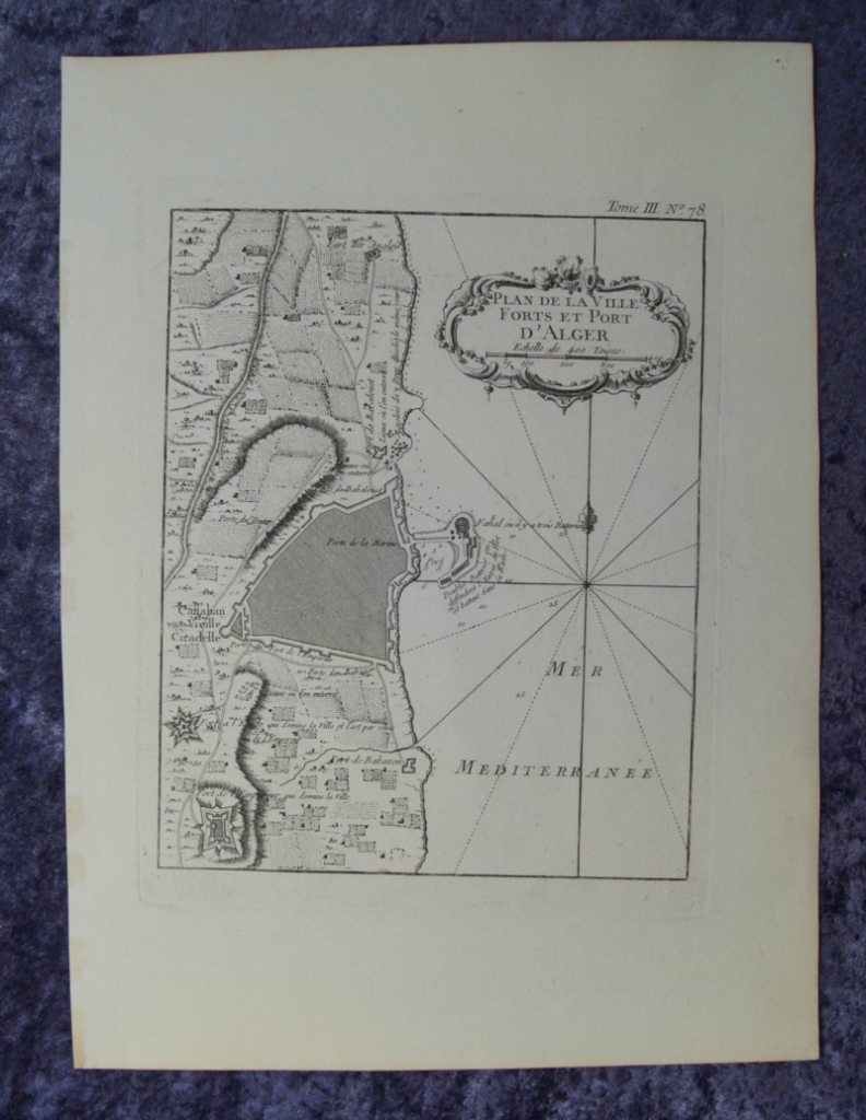 Mapa de la ciudad, fuerte y puerto de Árgel (África), 1764. Bellin