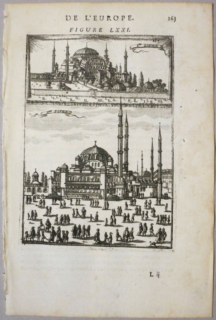 Vista panorámica de Santa Sofia (Estambul, Turquía), 1683. Mallet
