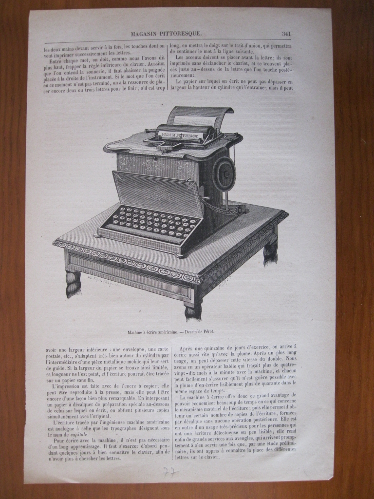 Máquina de escribir americana, 1877
