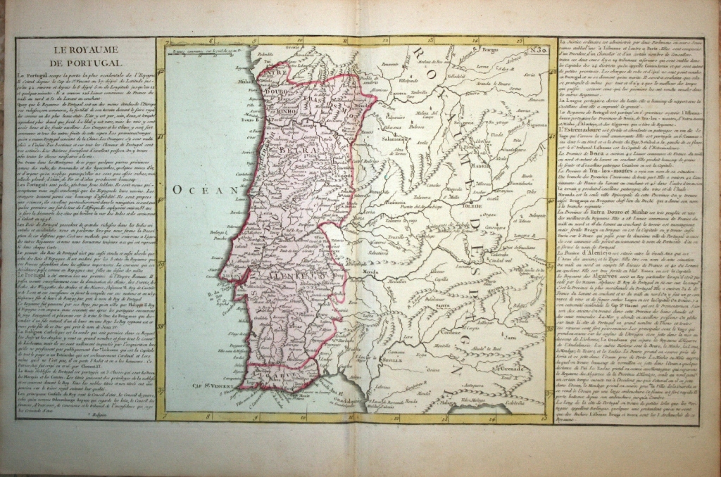 Mapa del antiguo reino de Portugal, 1785. Clouet