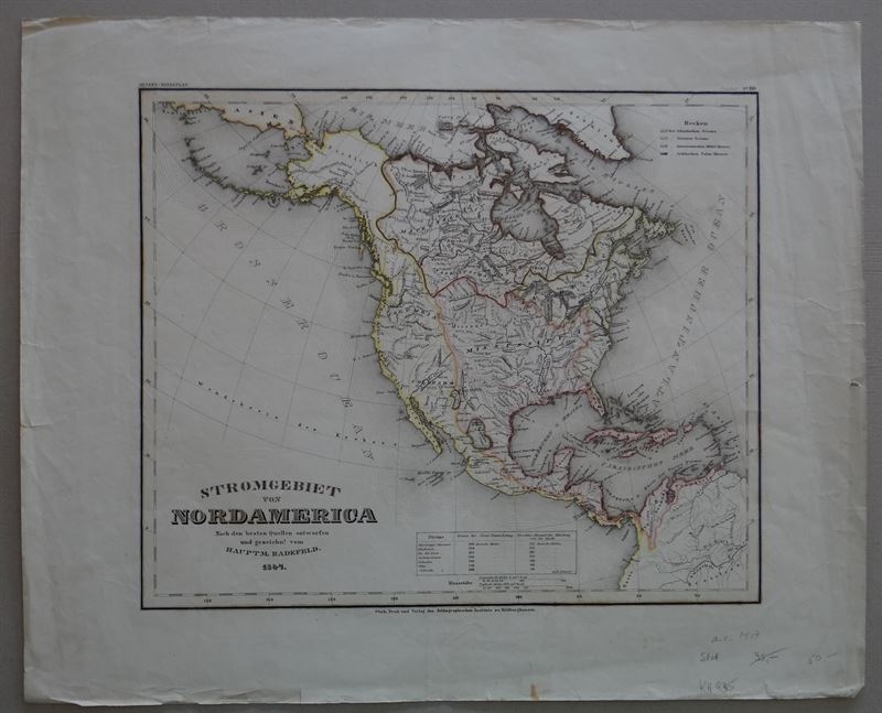 Mapa de América del Norte, 1853. Radefeld