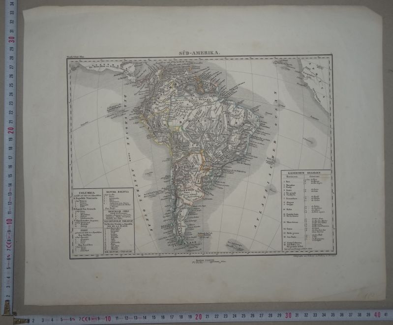 Mapa de América del Sur, circa 1850. Herder