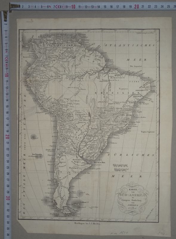 Mapa de América del Sur, circa 1800. Maecken