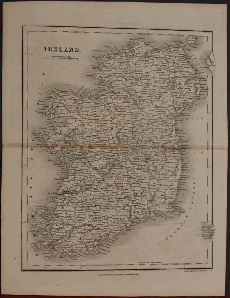 Mapa de Irlanda, 1837. John Dower