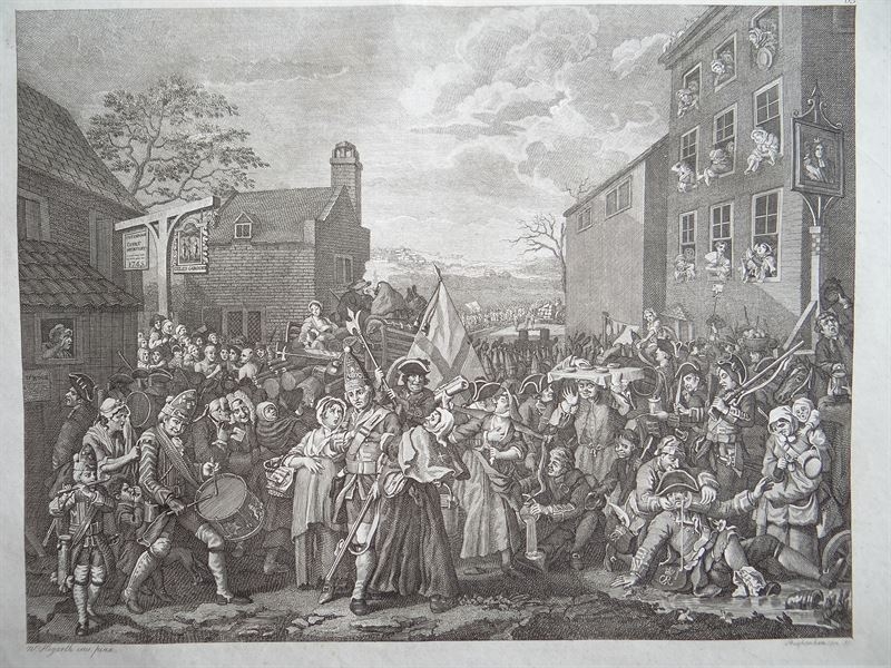Marcha de las tropas hacia Finchley, 1800. William Hogarth