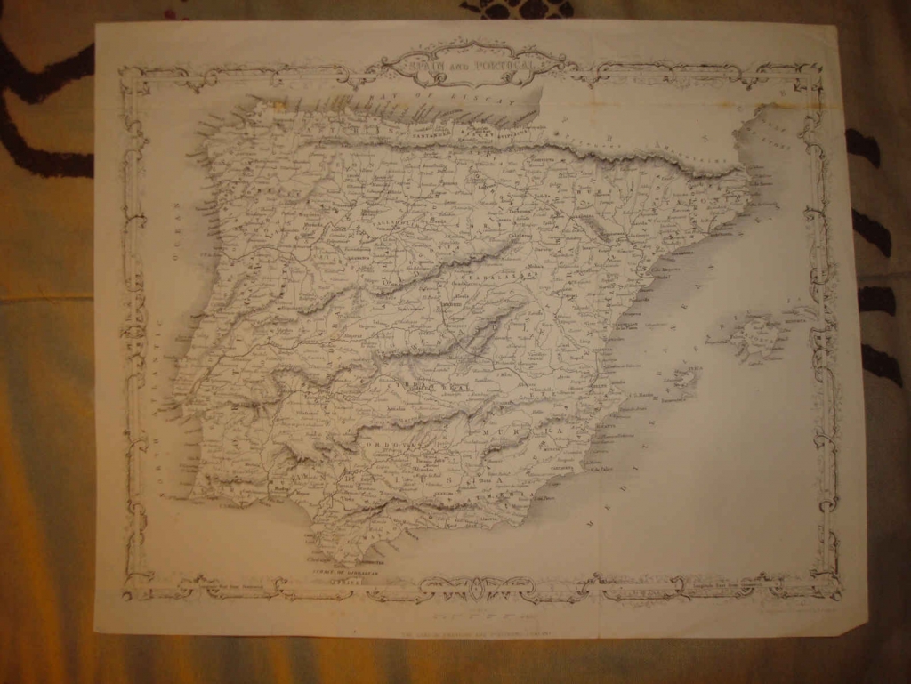 Mapa de España y Portugal, 1850/ Publishing Co