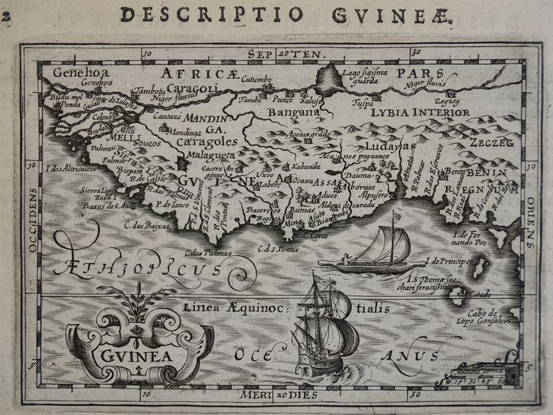 Mapa de Guinea ( África , 1616. Bertius/ Hondius