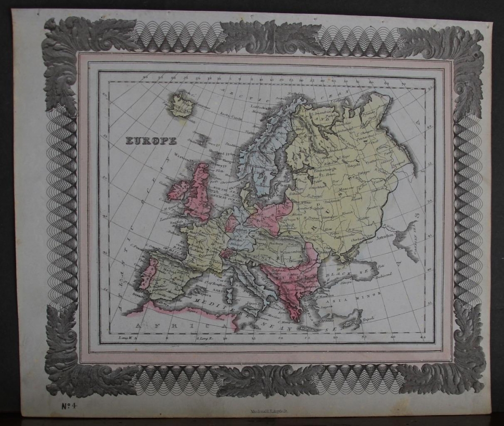 Mapa de Europa, 1870. MacDonald