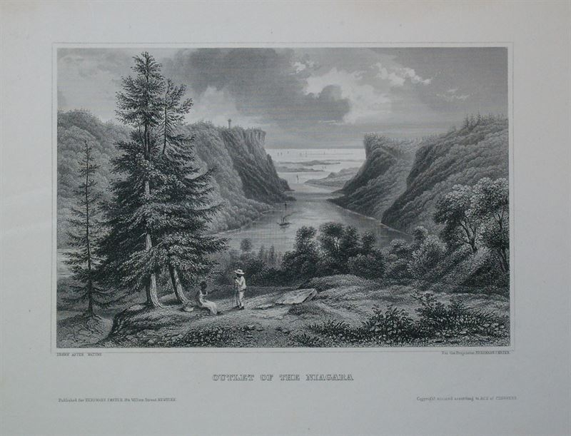 Vista del río Niagara ( Estados Unidos- Canada, América del Norte), 1840. Meyer