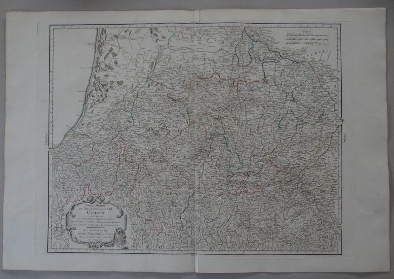 Parte meridional de Guienne (Francia), 1753. Vaugondy