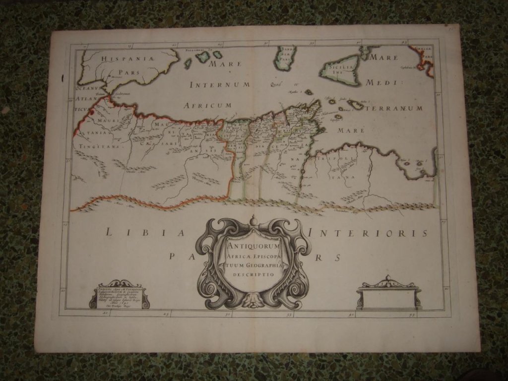 Mapa del norte de África y el mar Mediterraneo, 1640. Tavernier
