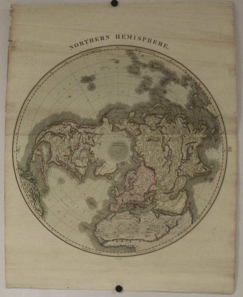 Mapa del hemisferio norte del Mundo, 1817. Thomson