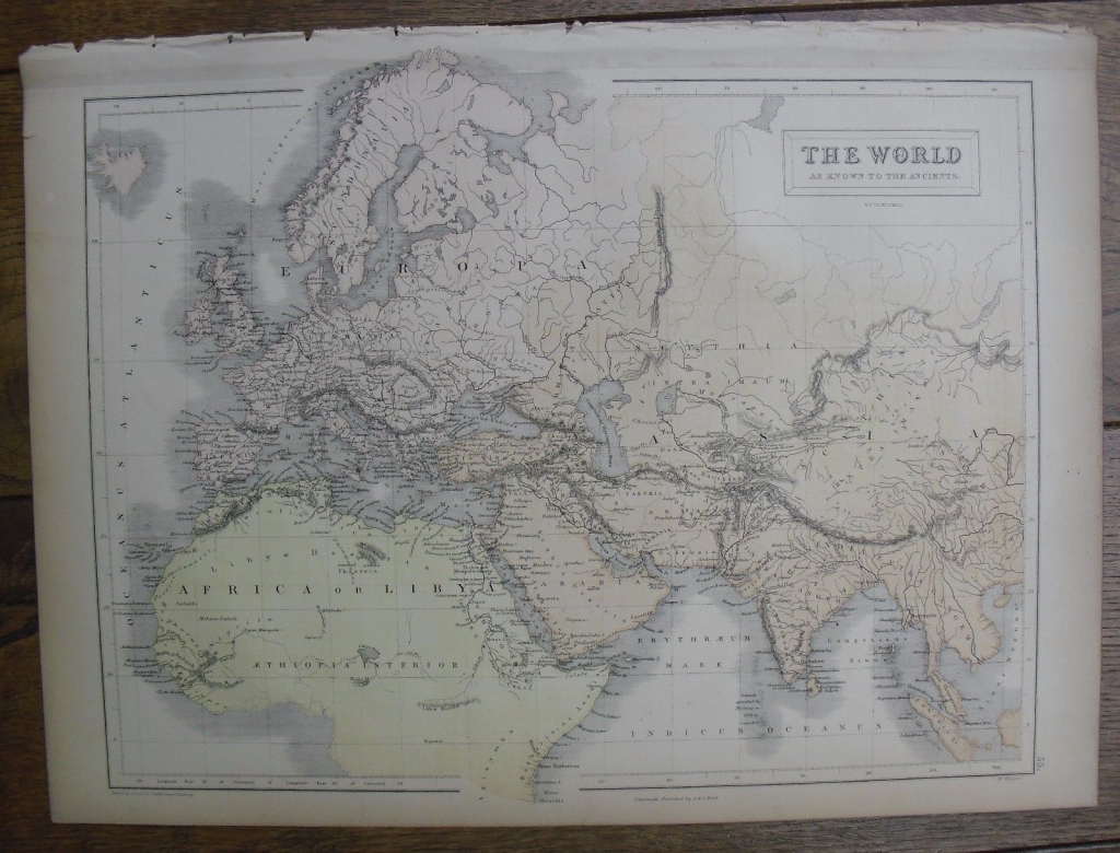 Mapa del Mundo Antiguo, 1867.Hughes/Black