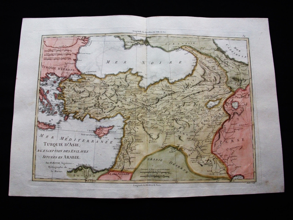 Mapa de Turquía (Ásia), 1787. Bonne