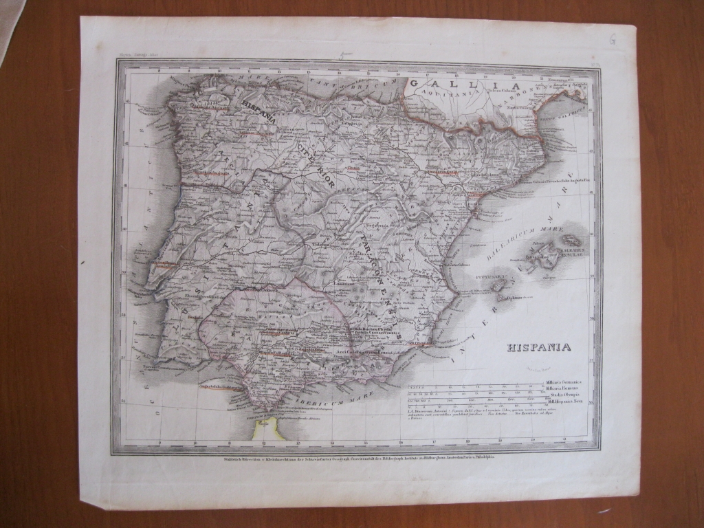 Mapa de España y Portugal, 1878. Stieler/Perthes