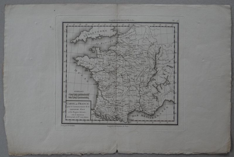 Mapa de Francia, 1790. Mentelle/Tardieu