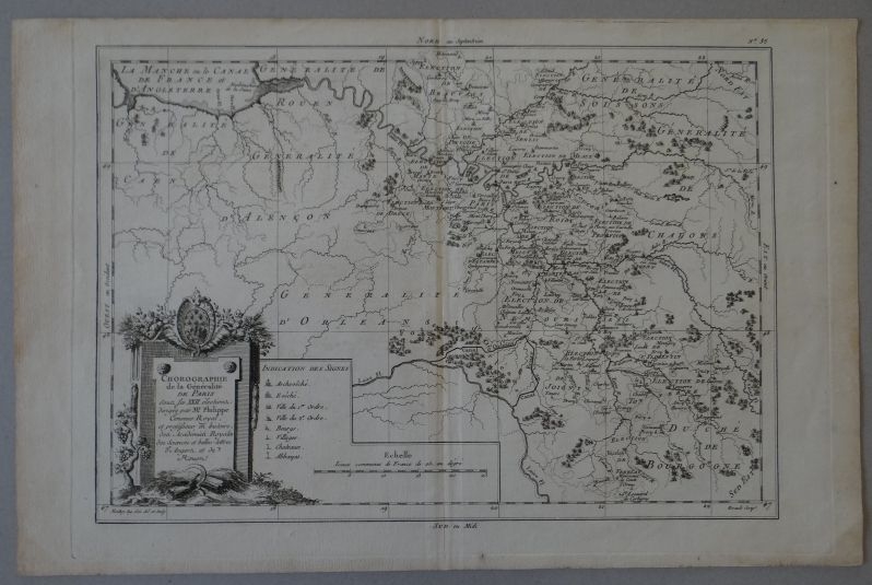 Mapa de París (Francia), 1787. Moithey/Herault