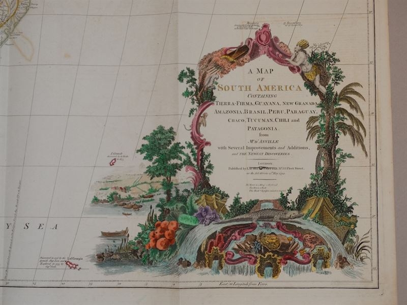 Gran mapa del sur de América del Sur, 1794. Anville/Laurie y Whittle