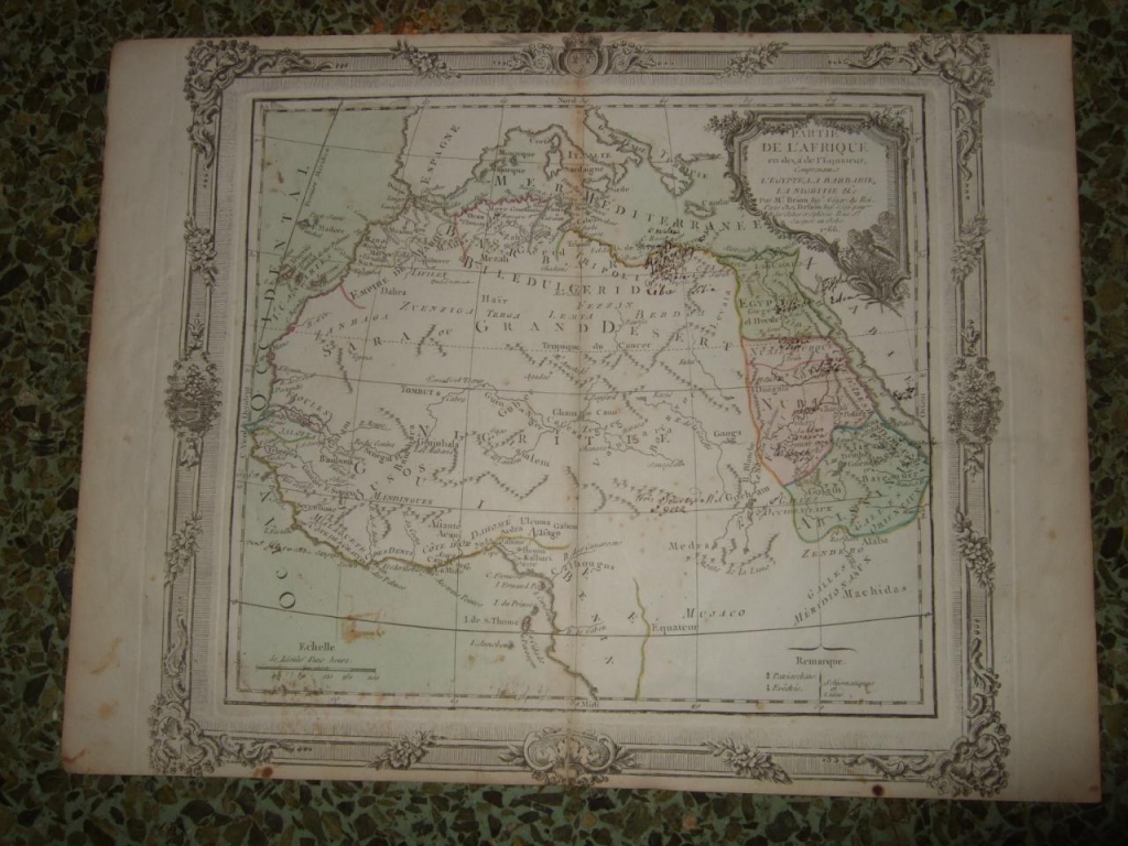 Mapa del norte y centro de África, 1766. Brion de la Tour