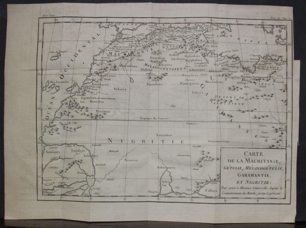 Mapa del norte de África, 1780. Brion de la Tour
