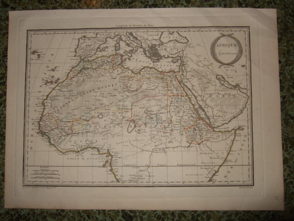 Mapa del norte y centro de África, 1810. Chamouin/Lapie