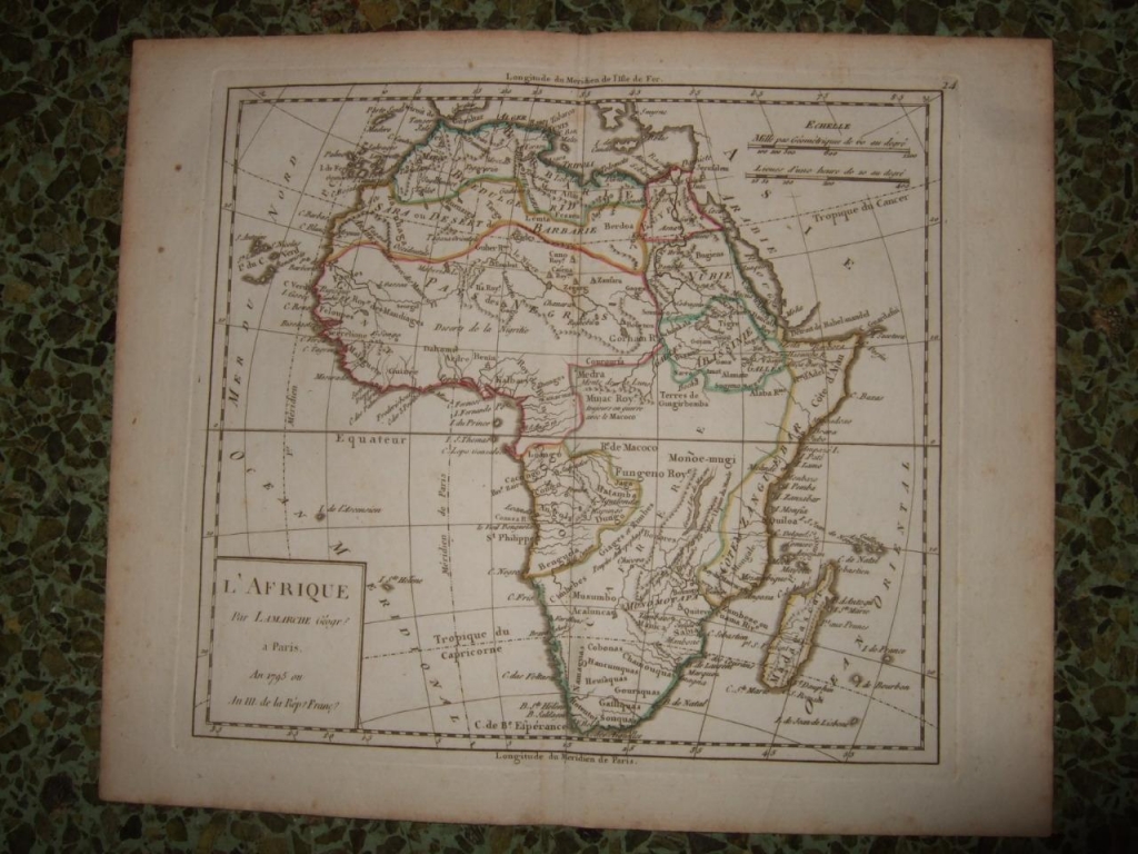 Mapa de África, 1795. Lamarche