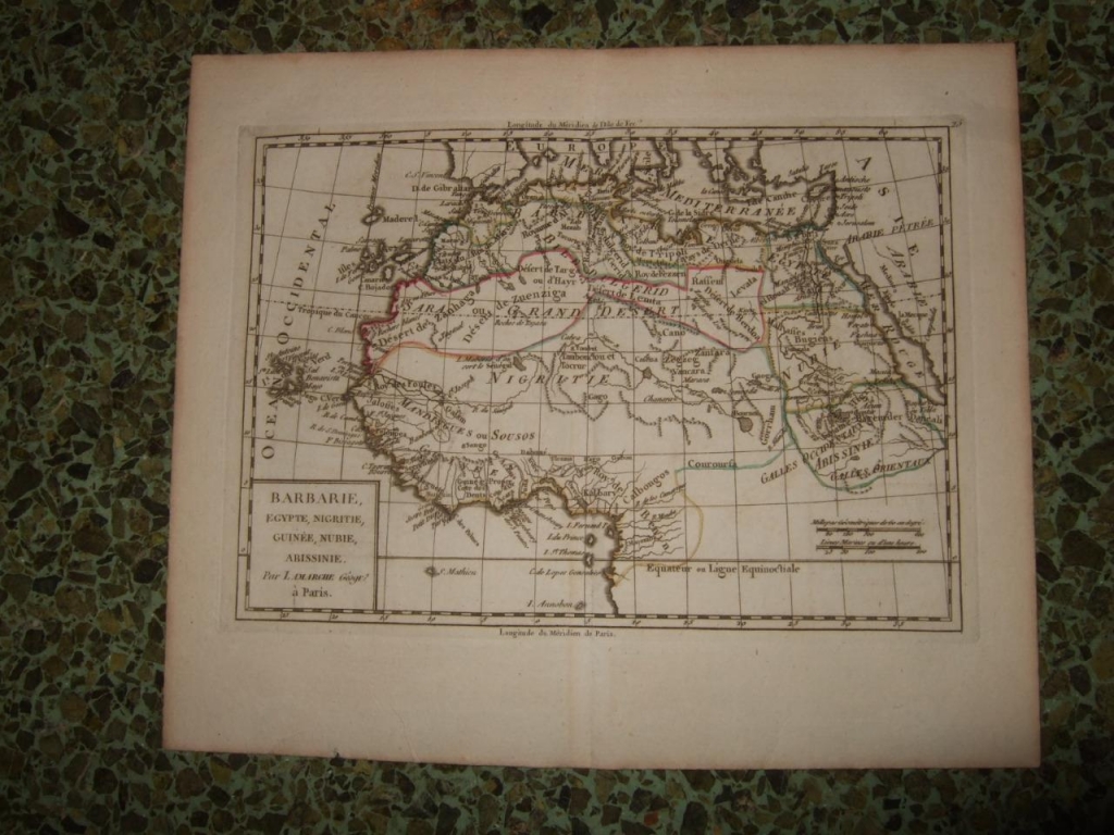 Mapa del norte y centro de África, 1795. Lamarche