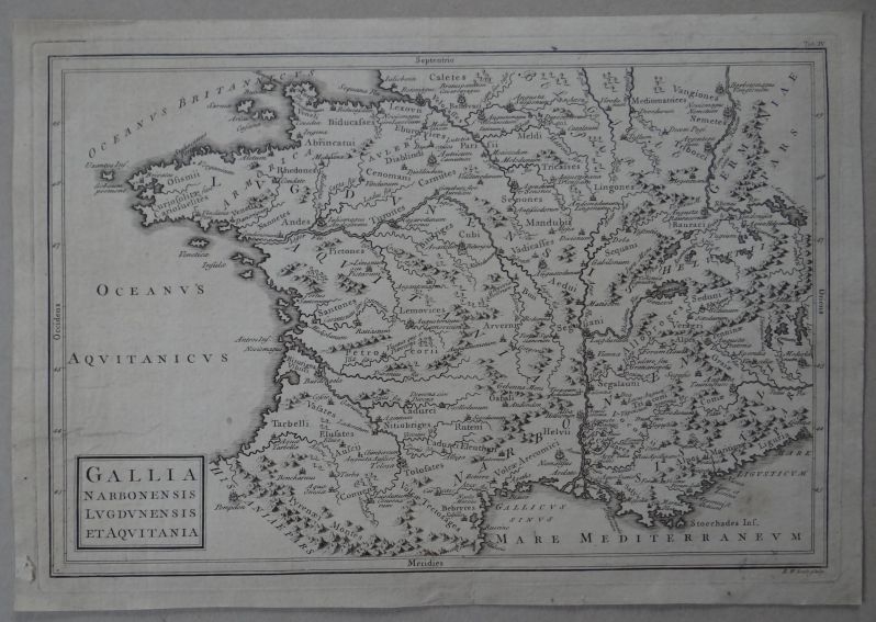 Antiguo mapa de Francia antigua, 1760. Cellarius/Seale