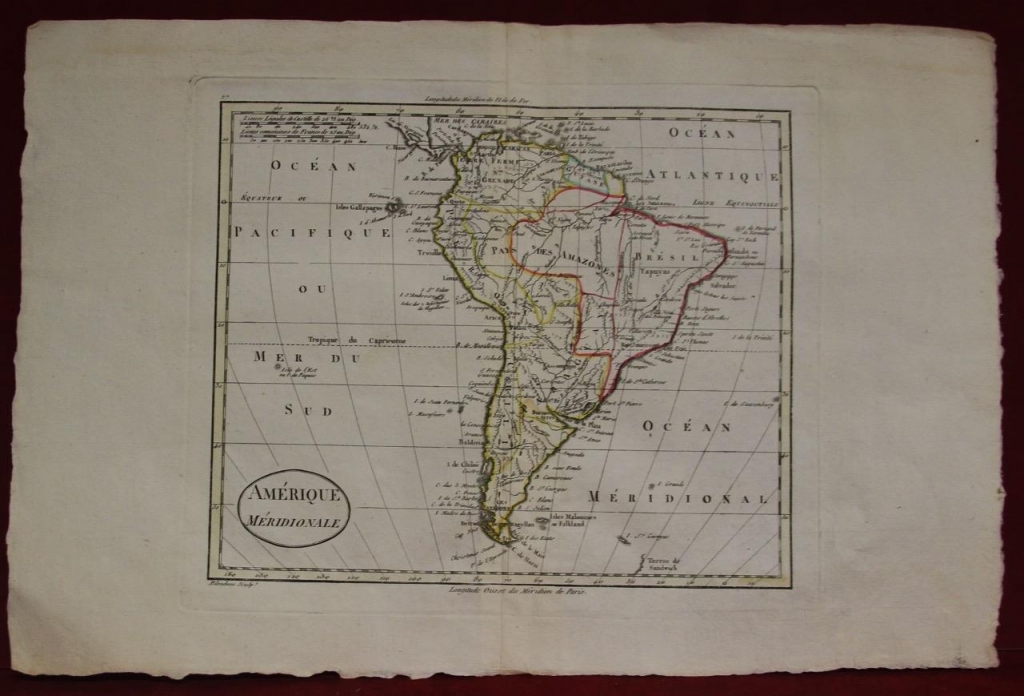 Mapa de América del Sur, 1798. Blondeau