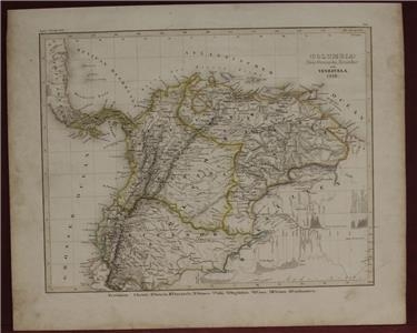 Mapa del norte de Sudámerica, 1849. Renner/Meyer