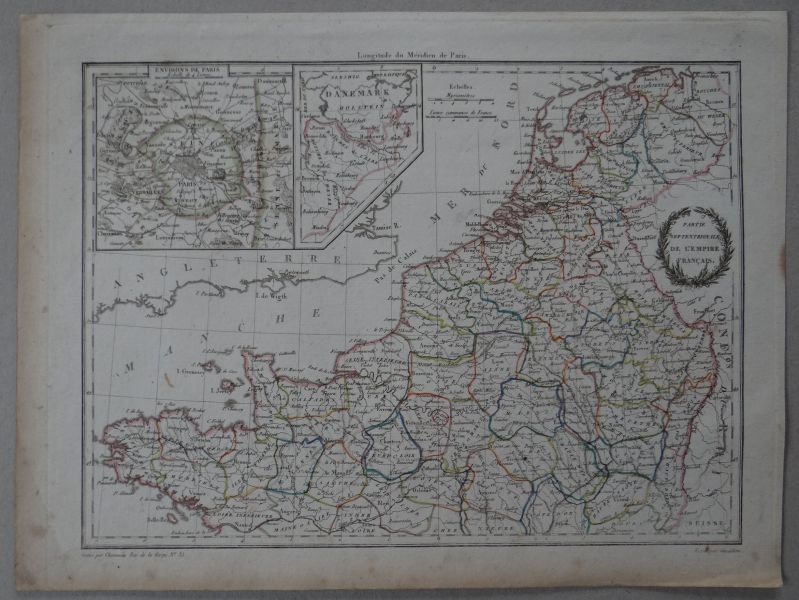 Mapa del norte de Francia y noroeste de Paises Bajos, 1812. Giraldon/Chamouin