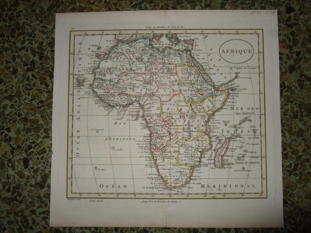 Mapa de África, 1790. Guthrie