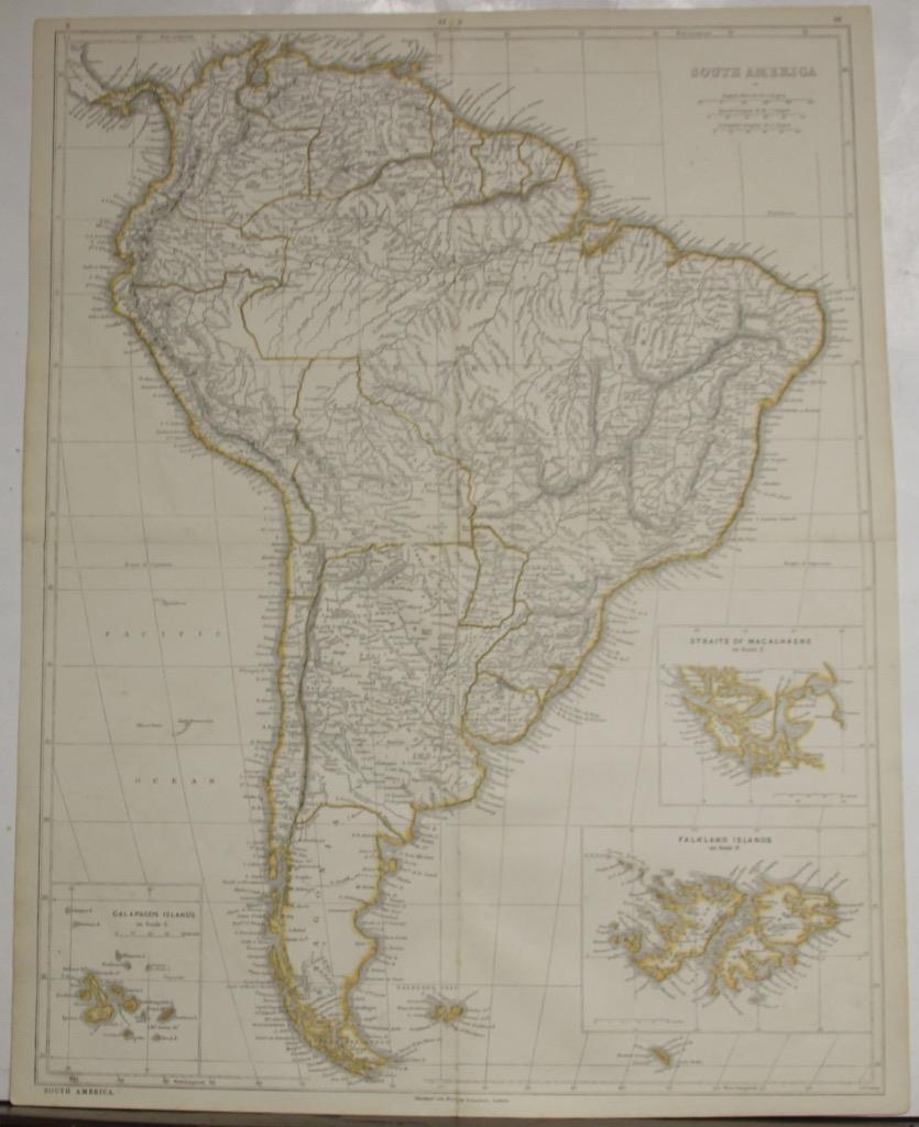 Gran mapa de América del Sur, 1850. Lowry