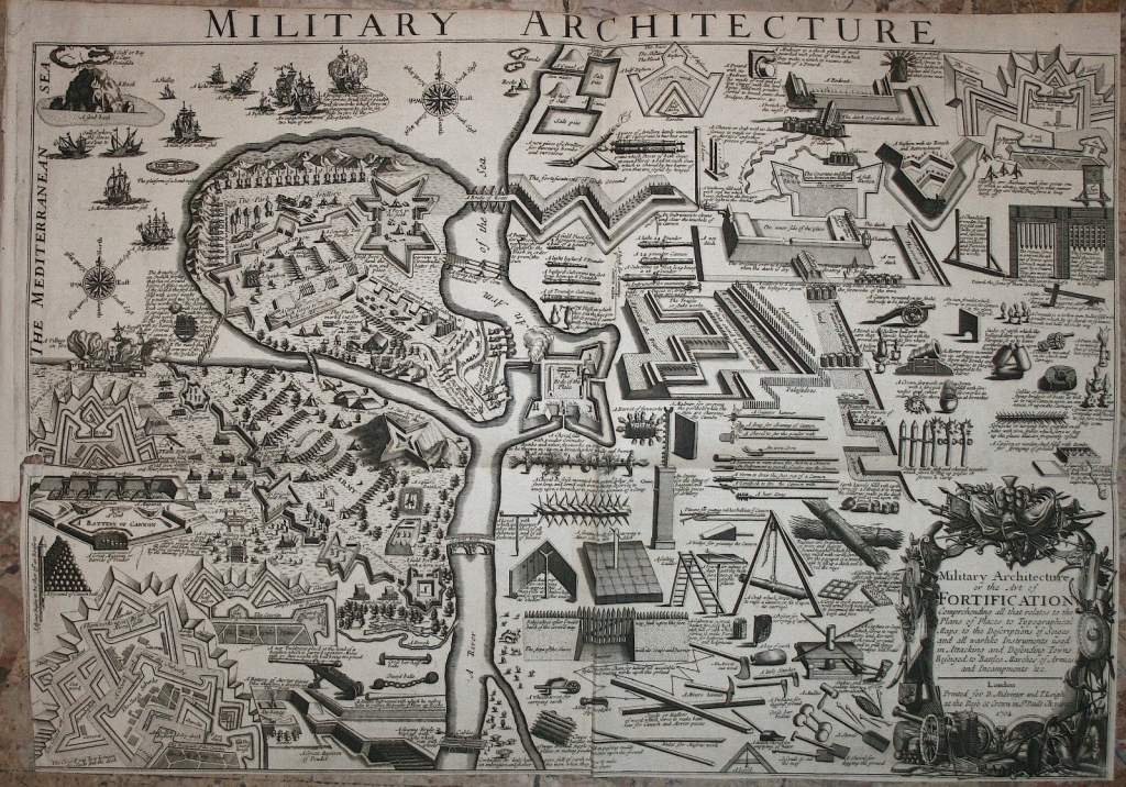Arquitectura y arte de fortificación, 1704. Midwinter/Leigh