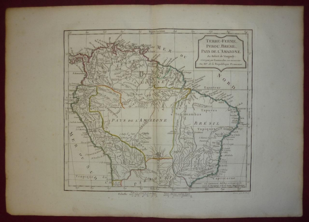 Mapa del norte de América del sur, 1795. Vaugondy/Delamarche