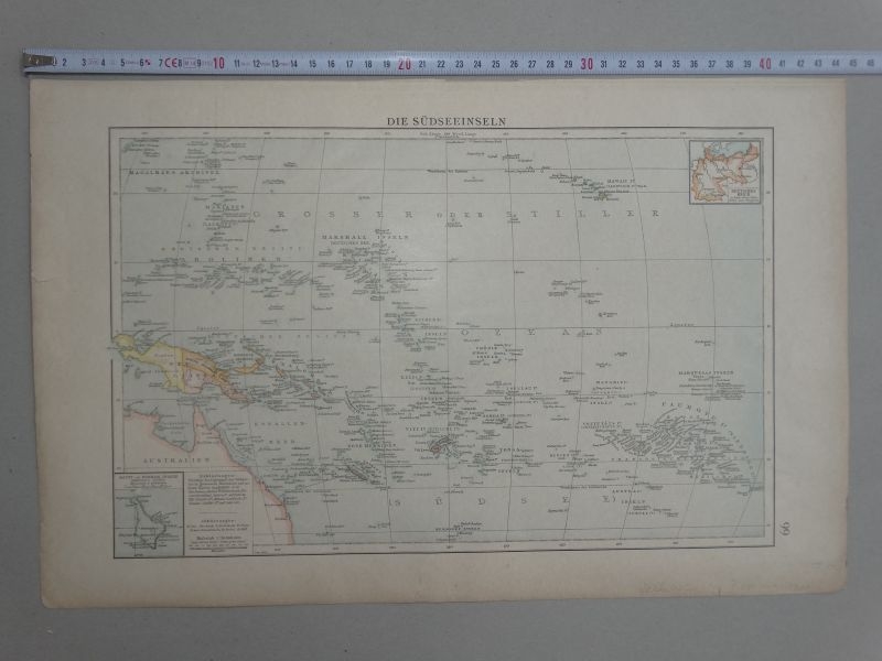 Mapa de Oceania, 1898. Velhagen y Klasing