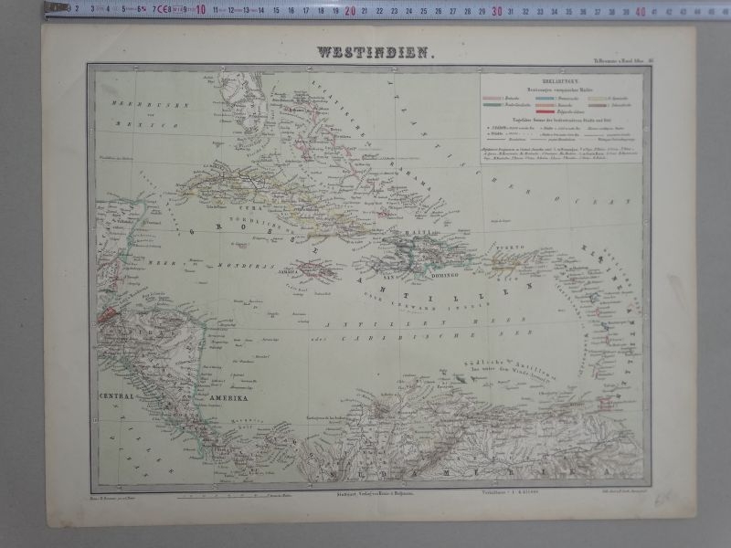 Mapa de América Central, Caribe y norte de Sudamérica, 1850. Bromme