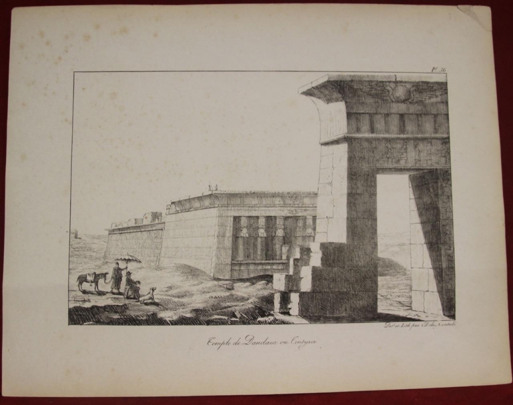 Vista del Templo de Dendera, (Egipto, África), 1821. Montule