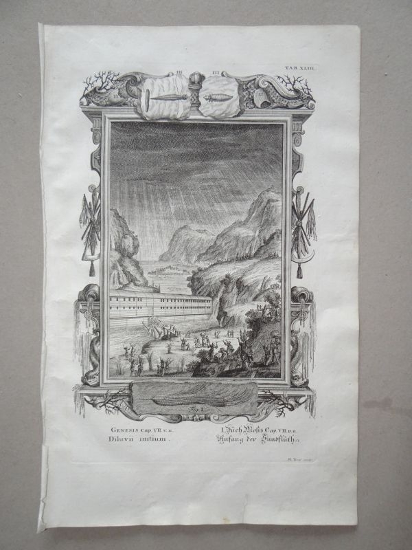 Comienzo del Diluvio Universal y Arca de Noé, 1731. Tyroff/Scheuchzer