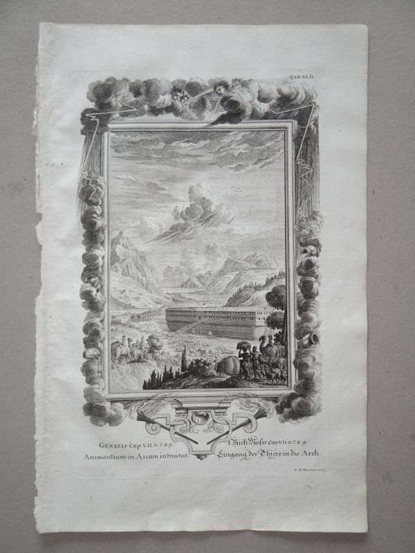 Animales hacia el Arca de Noé, 1731. Heuman/Scheuchzer