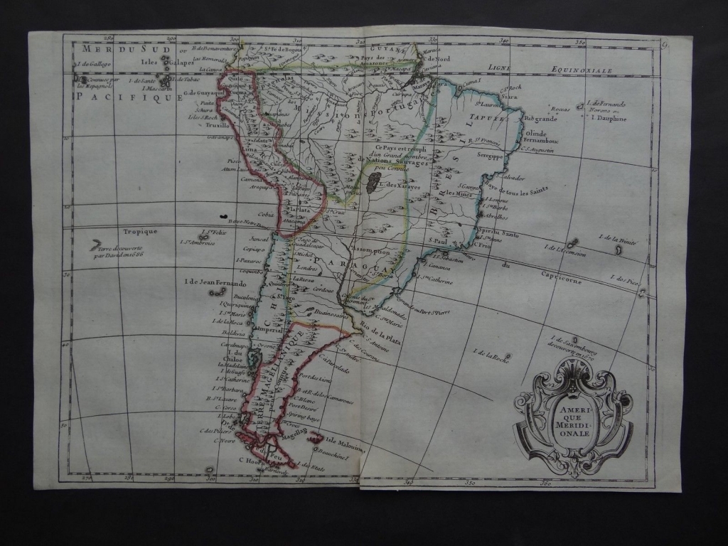 Mapa de América del Sur, 1748. Le Rouge