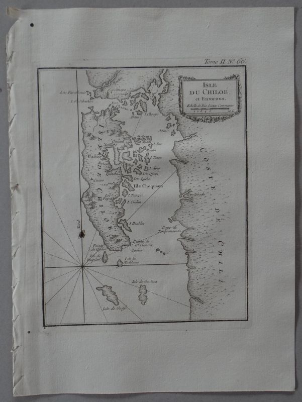 Mapa de la Isla de Chiloé (Chile), 1764. Bellin