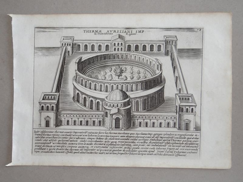 Vista de antiguas termas romanas de Caracalla (Roma, Italia), 1613. Giacomo Lauro/Mascardi